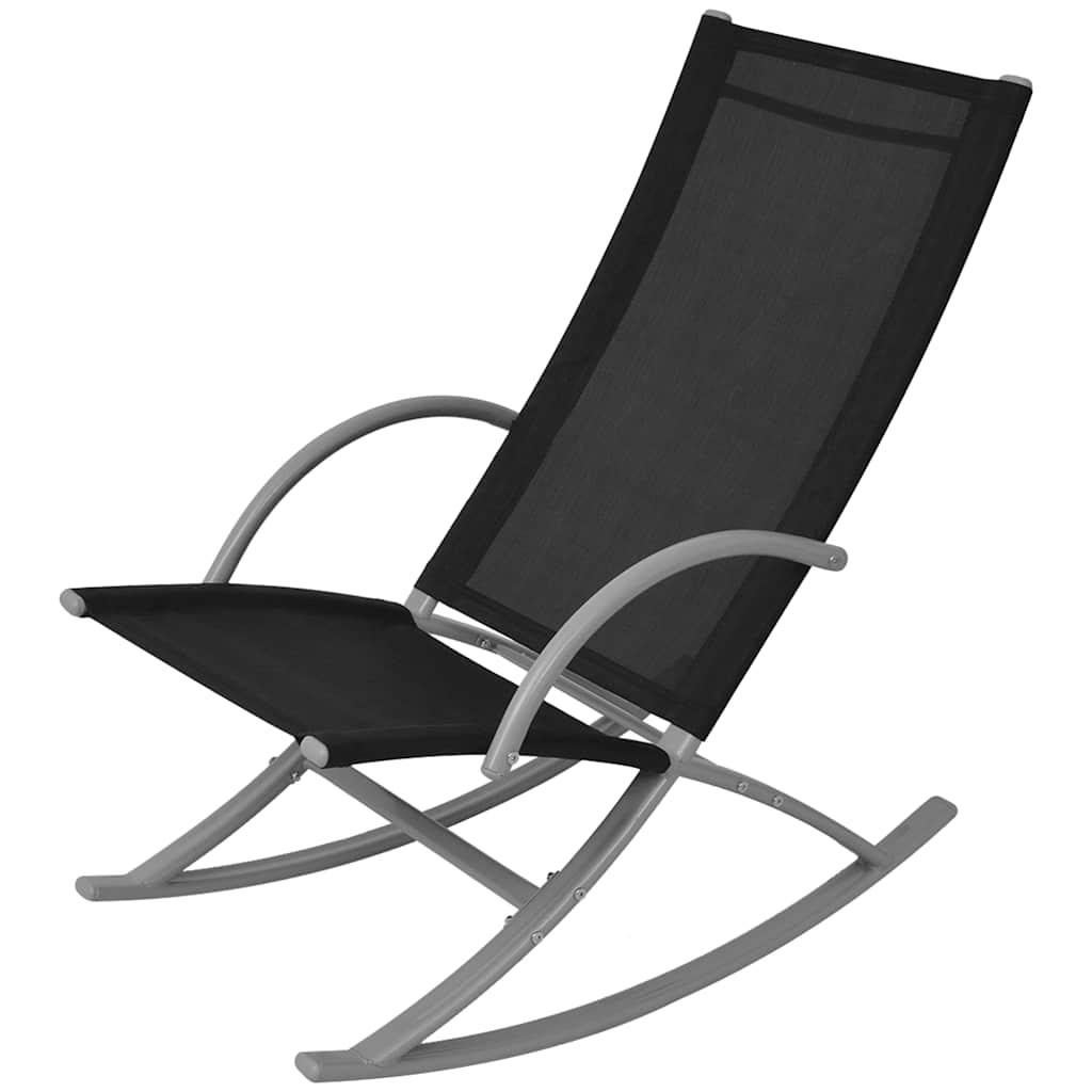 Garten-Schaukelstühle 2 Stk. Stahl und Textiline Schwarz