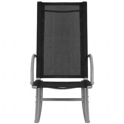 Garten-Schaukelstühle 2 Stk. Stahl und Textiline Schwarz