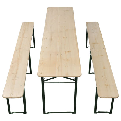 Biertisch mit 2 Bänken Klappbar 220 cm Tannenholz