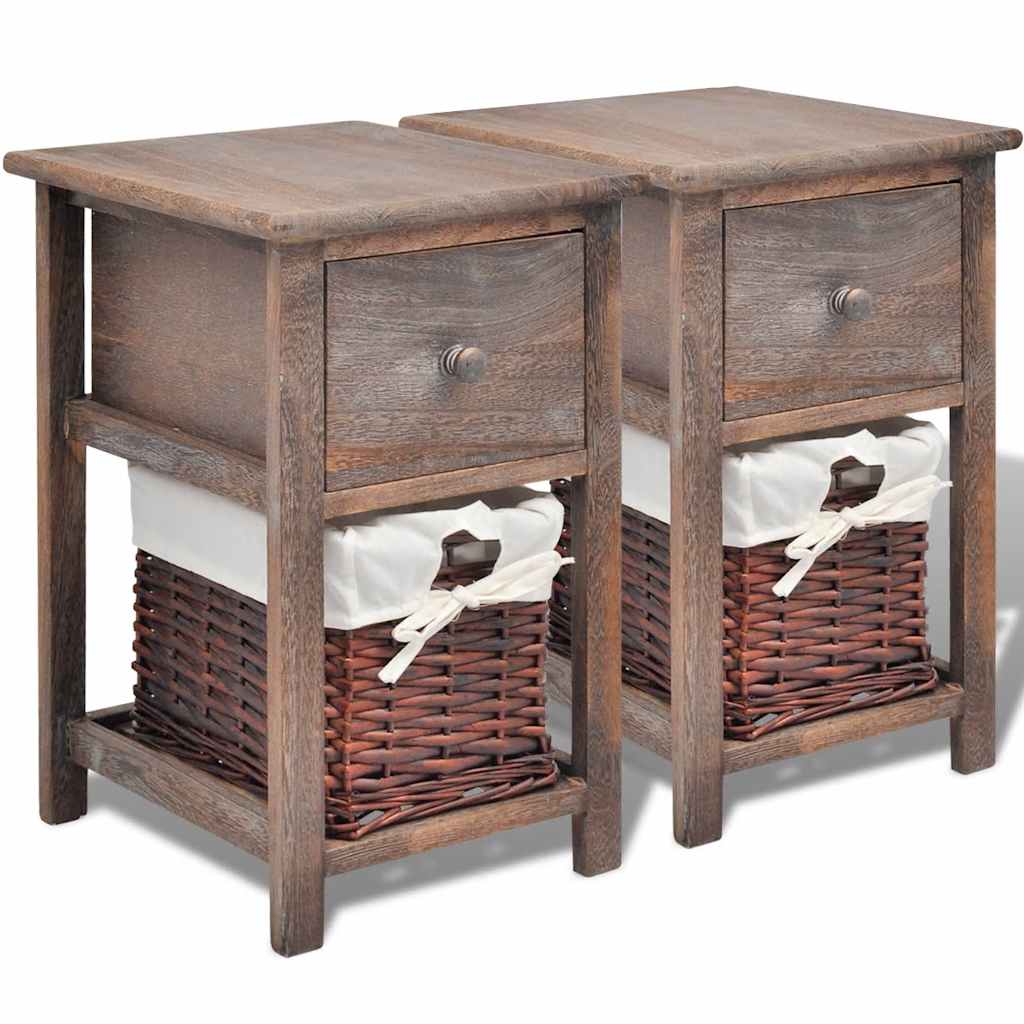 Nachttische 2 Stk. Holz Braun