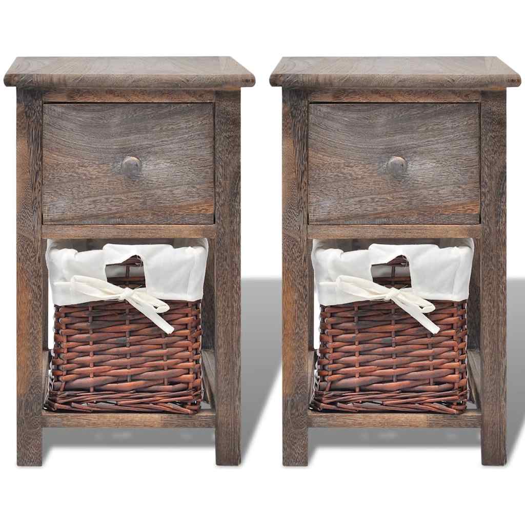 Nachttische 2 Stk. Holz Braun