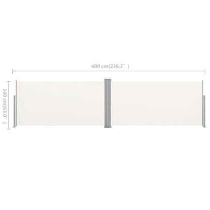 Ausziehbare Seitenmarkise 160x600 cm Creme