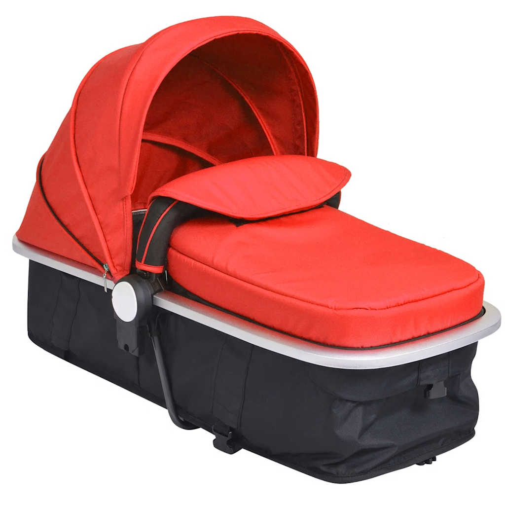 2-in-1 Kinderwagen/Buggy Aluminium Rot und Schwarz