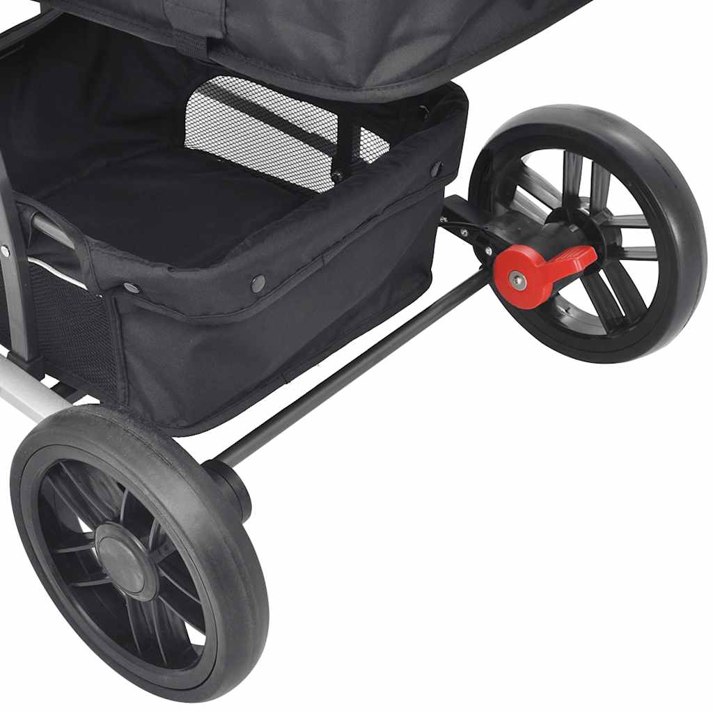 2-in-1 Kinderwagen/Buggy Aluminium Rot und Schwarz