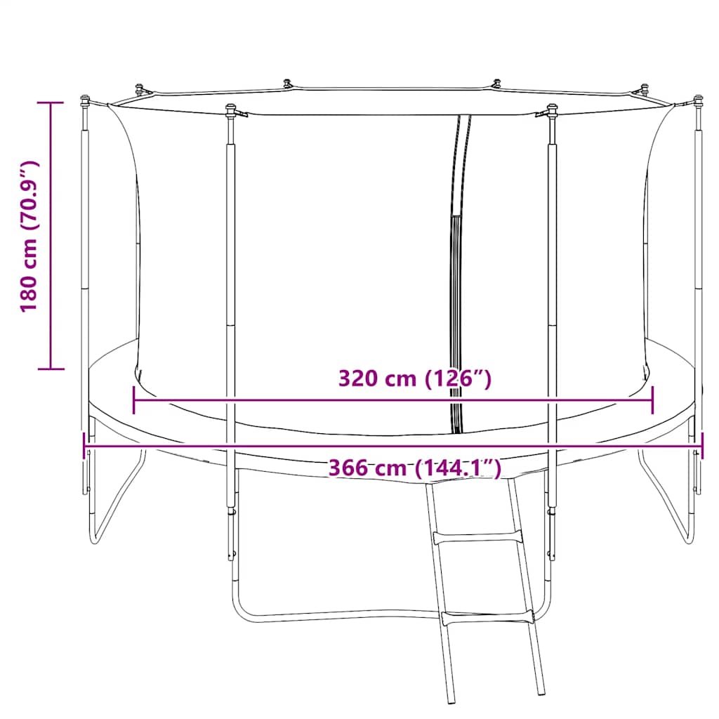 Sicherheitsnetz für 3,66 m Runde Trampoline