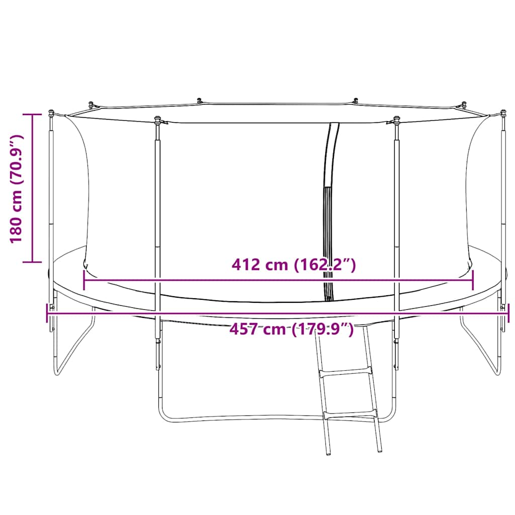 Sicherheitsnetz für 4,57 m Runde Trampoline