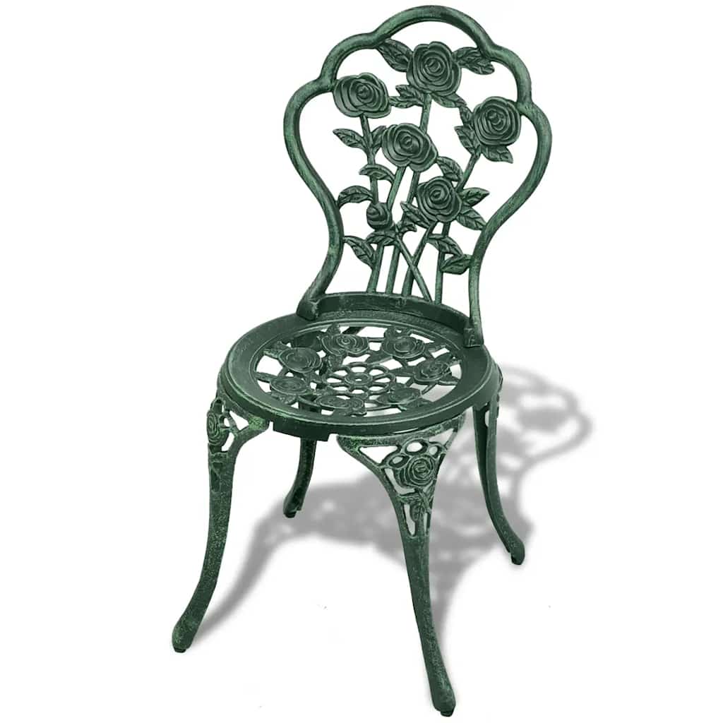 3-tlg. Bistro-Set Aluminiumguss Grün