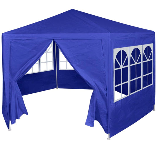 Festzelt mit 6 Seitenwänden Blau 2x2 m