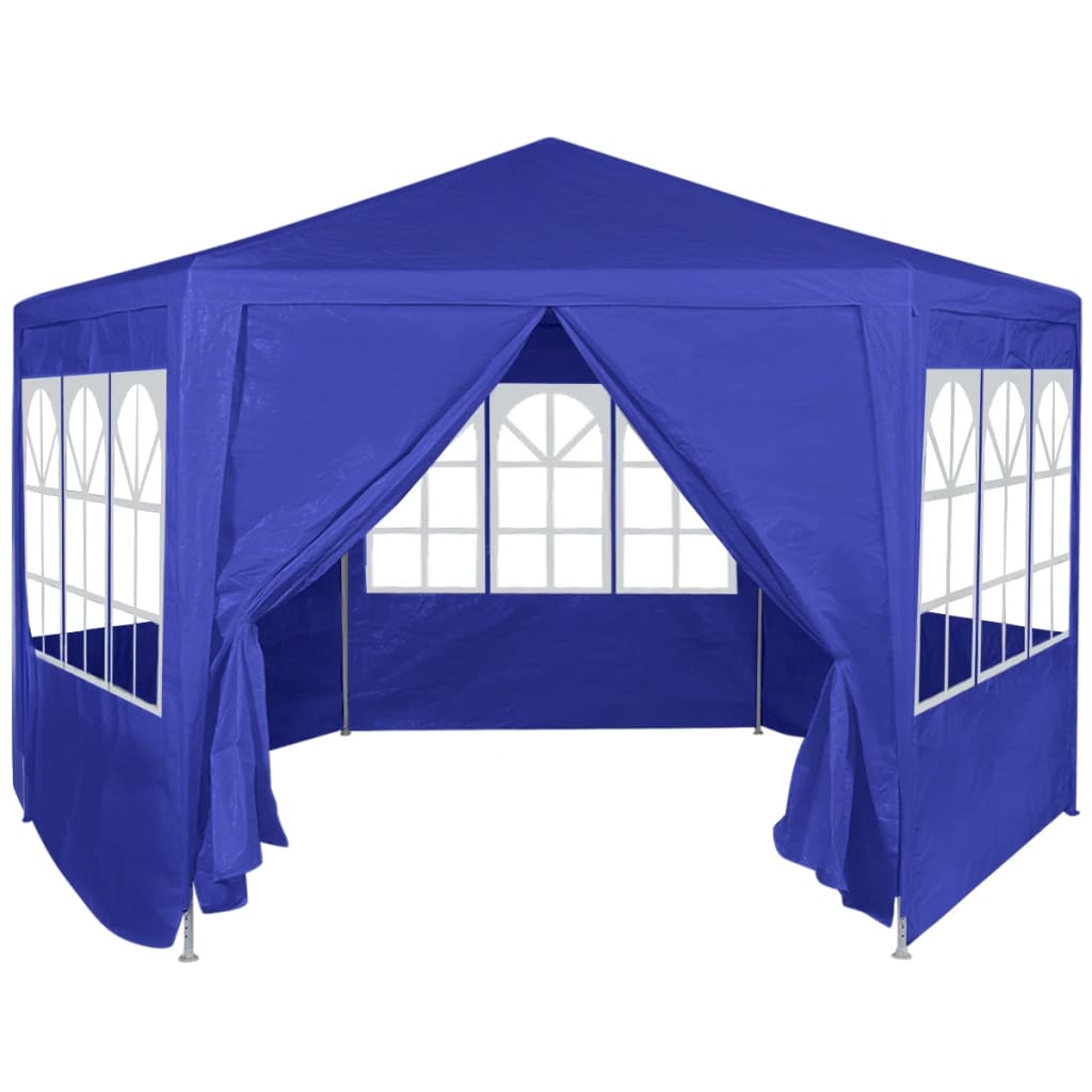 Festzelt mit 6 Seitenwänden Blau 2x2 m