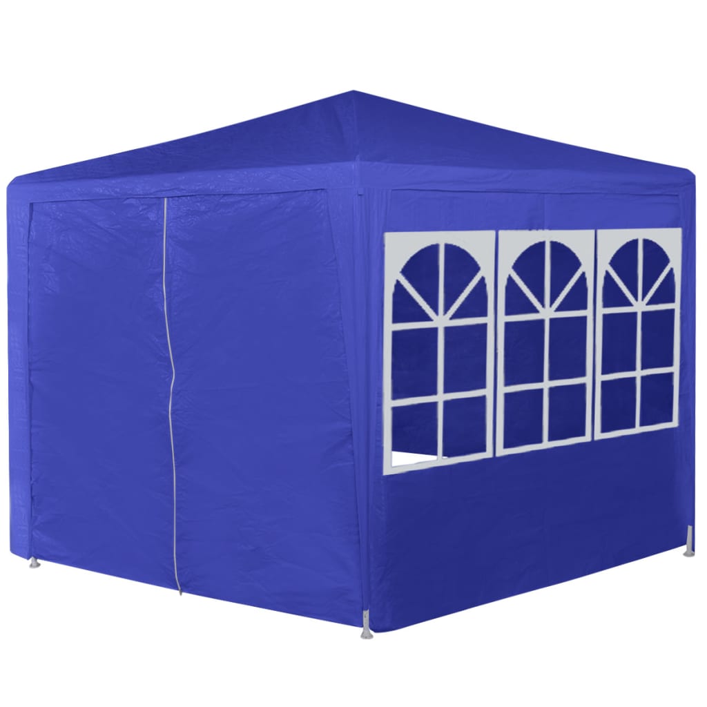 Festzelt mit 6 Seitenwänden Blau 2x2 m