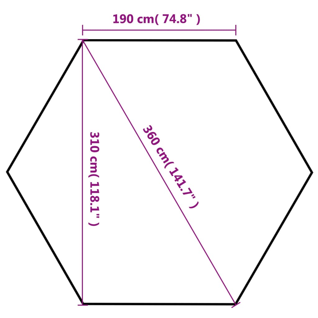 Pop-Up-Partyzelt Hexagonal Faltbar Cremeweiß 3,6x3,1 m