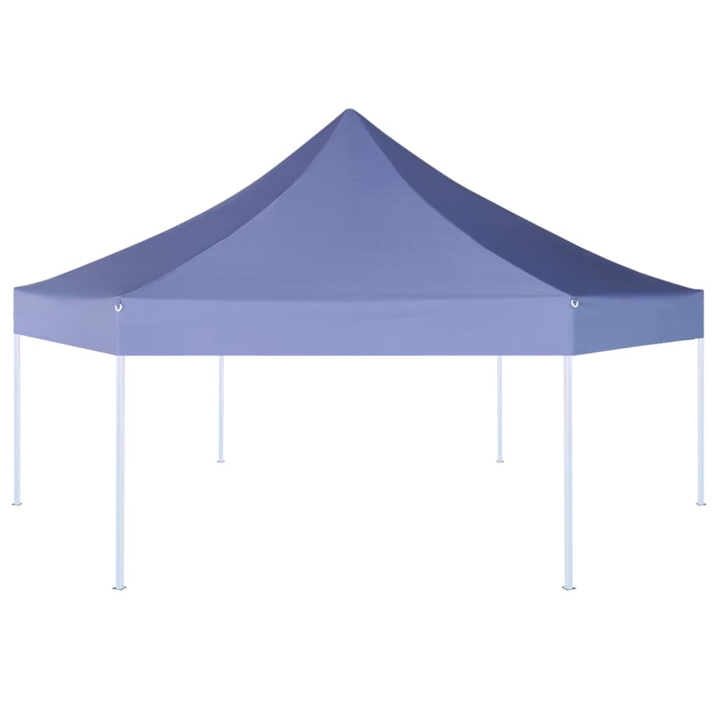 Tente de fête pop-up hexagonale pliable bleu foncé 3,6x3,1 m