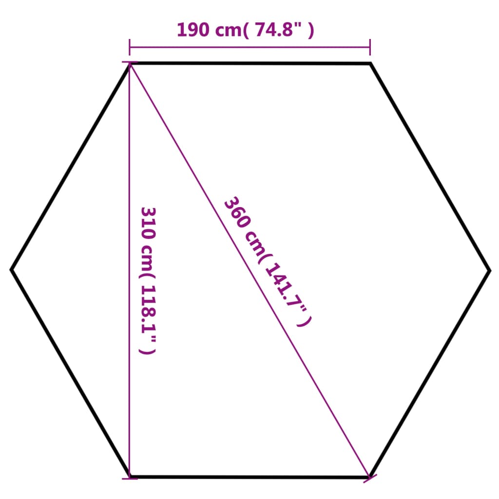 Pop-Up-Partyzelt Hexagonal Faltbar Grau 3,6x3,1 m