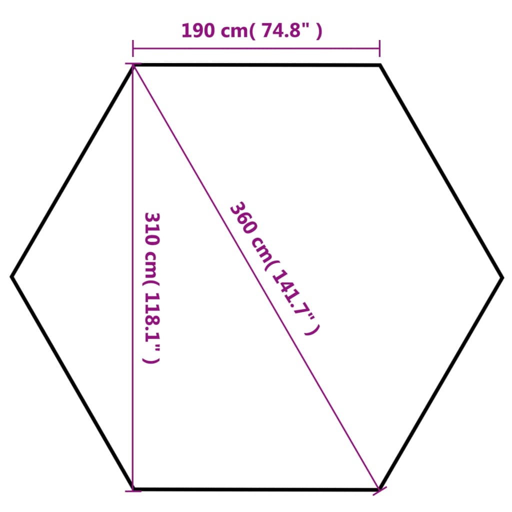 Hexagonal Pop-Up Zelt mit 6 Seitenwänden Cremeweiß 3,6x3,1 m