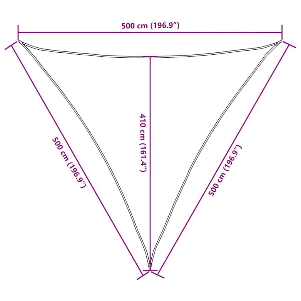 Sonnensegel Oxford-Gewebe Dreieckig 5x5x5 m Creme