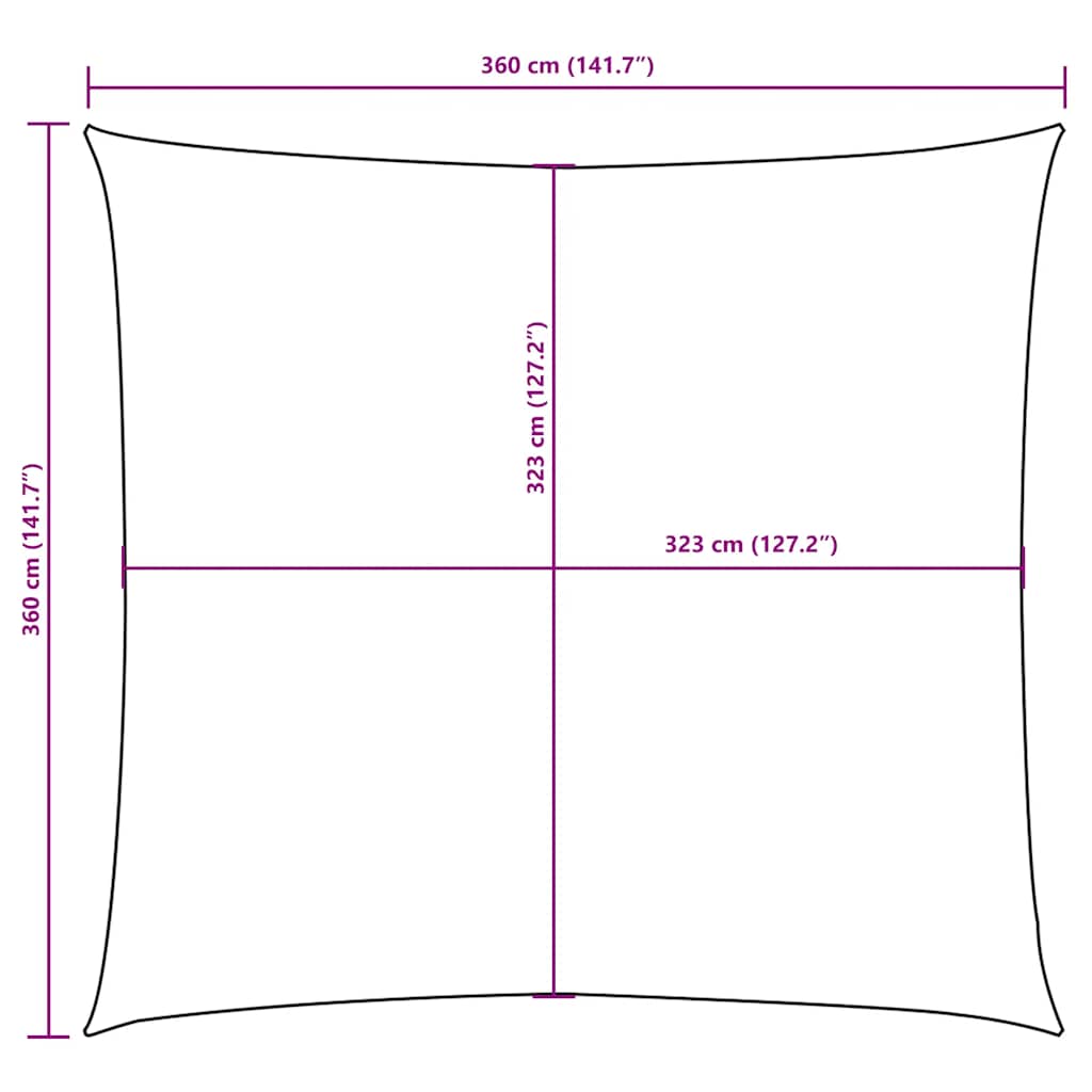 Sonnensegel Oxford-Gewebe Quadratisch 3,6x3,6 m Anthrazit
