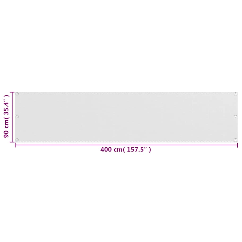 Balkonsichtschutz HDPE 90x400 cm weiß