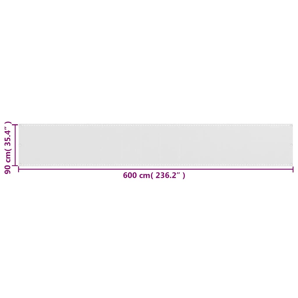Balkonsichtschutz HDPE 90x600 cm weiß