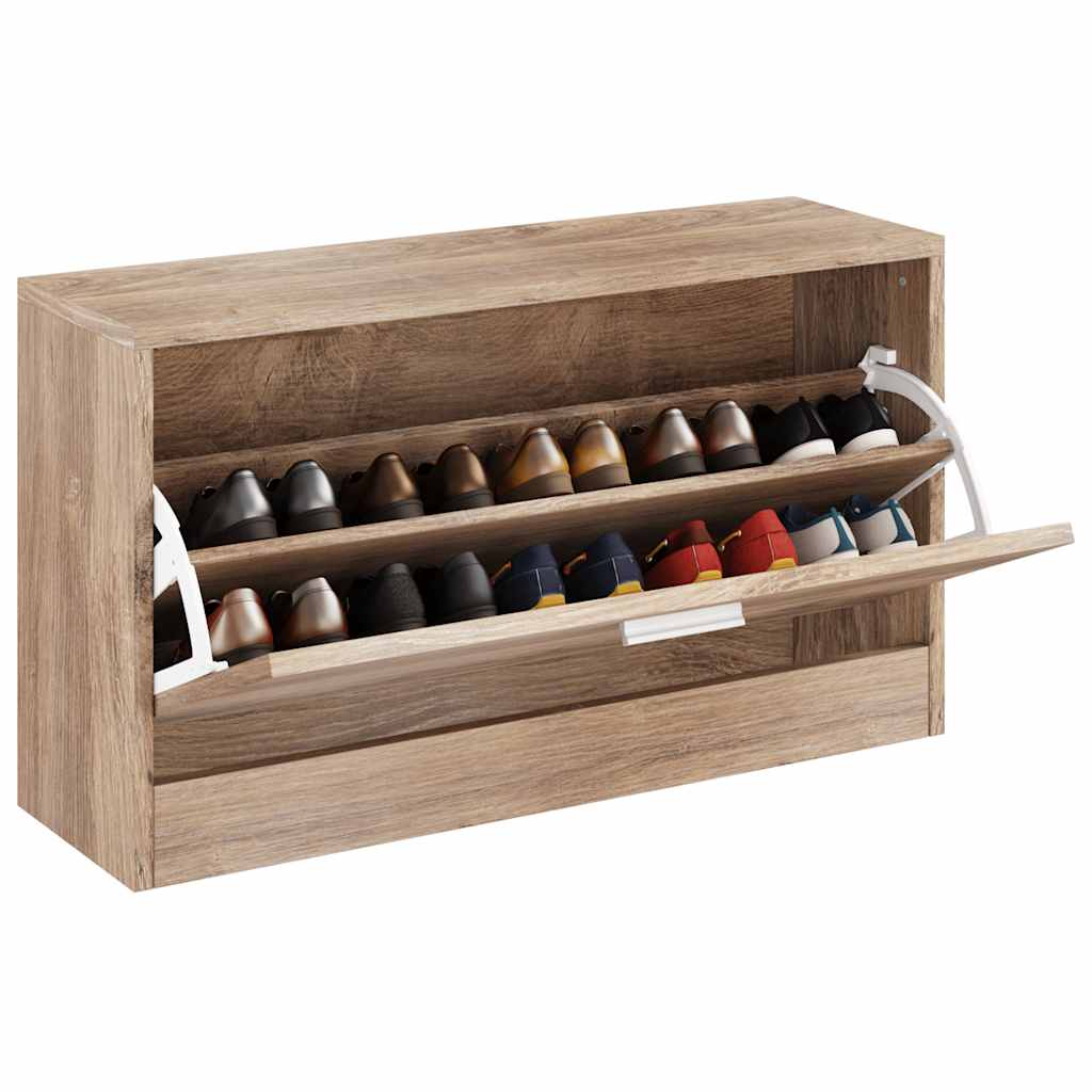Schuhbank Eiche 80x24x45 cm
