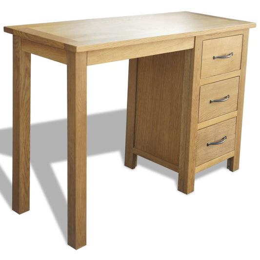 Bureau à 3 tiroirs 106x40x75 cm en chêne massif