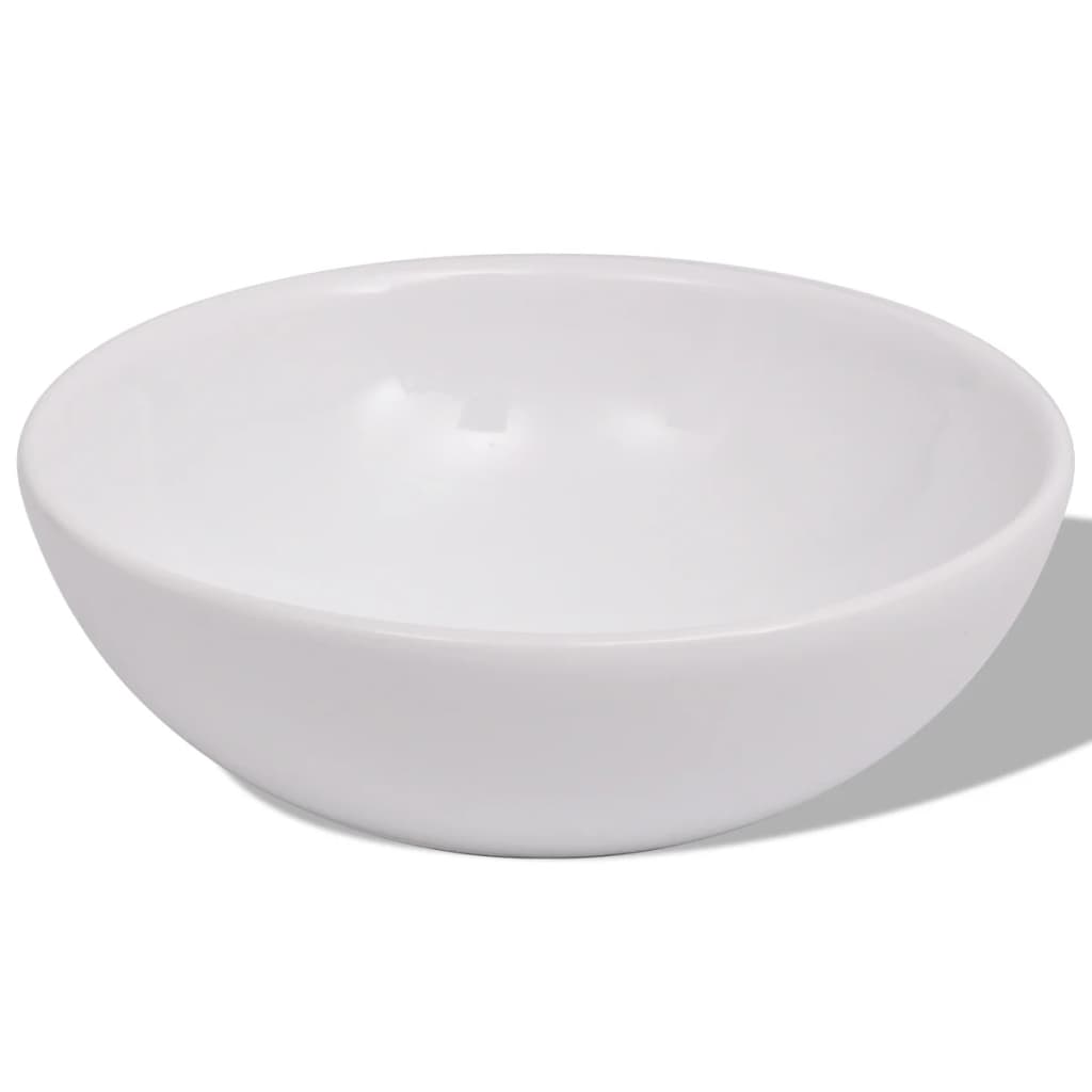 4-tlg. Badmöbel-Set mit Waschbecken und Wasserhahn Beige