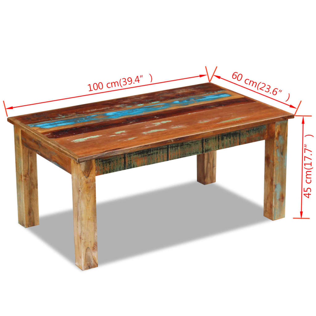 Couchtisch Altholz Massiv 100x60x45 cm