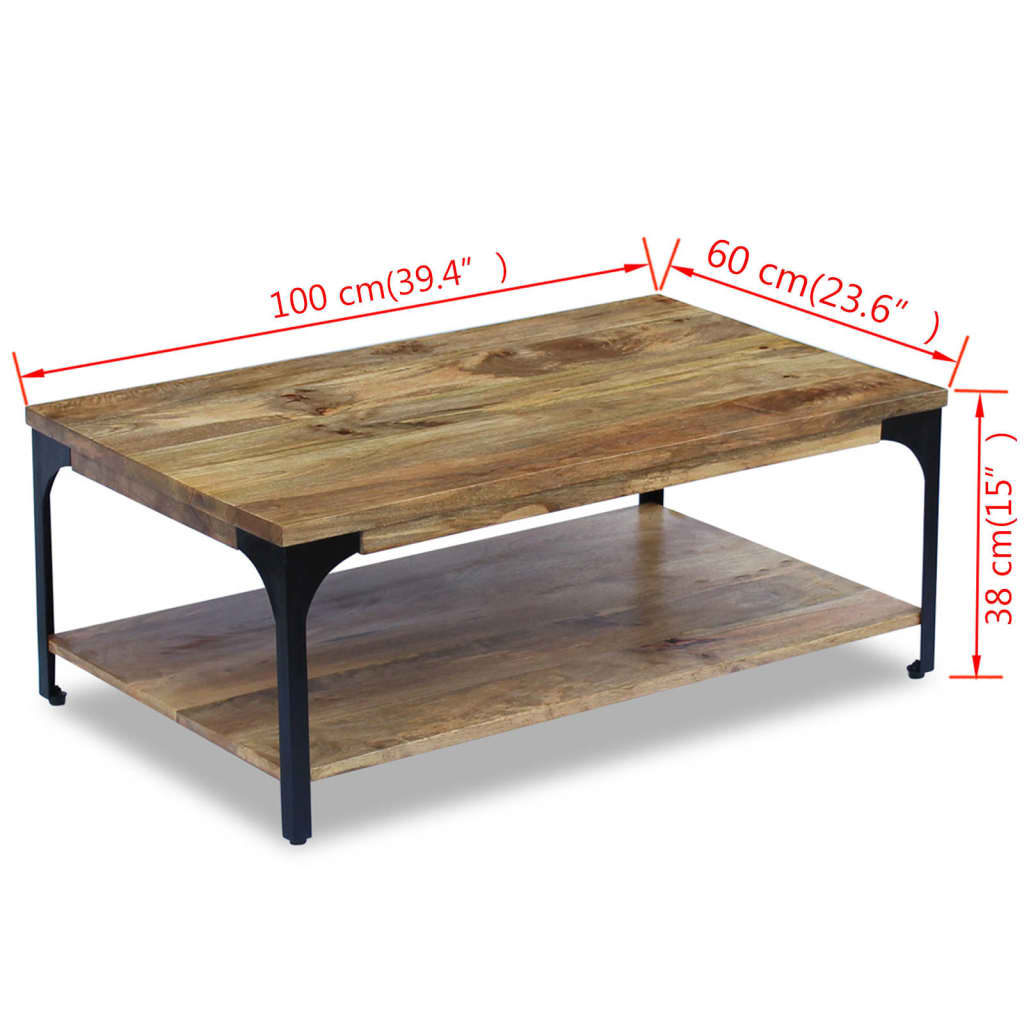 Table basse en bois de manguier 100x60x38 cm