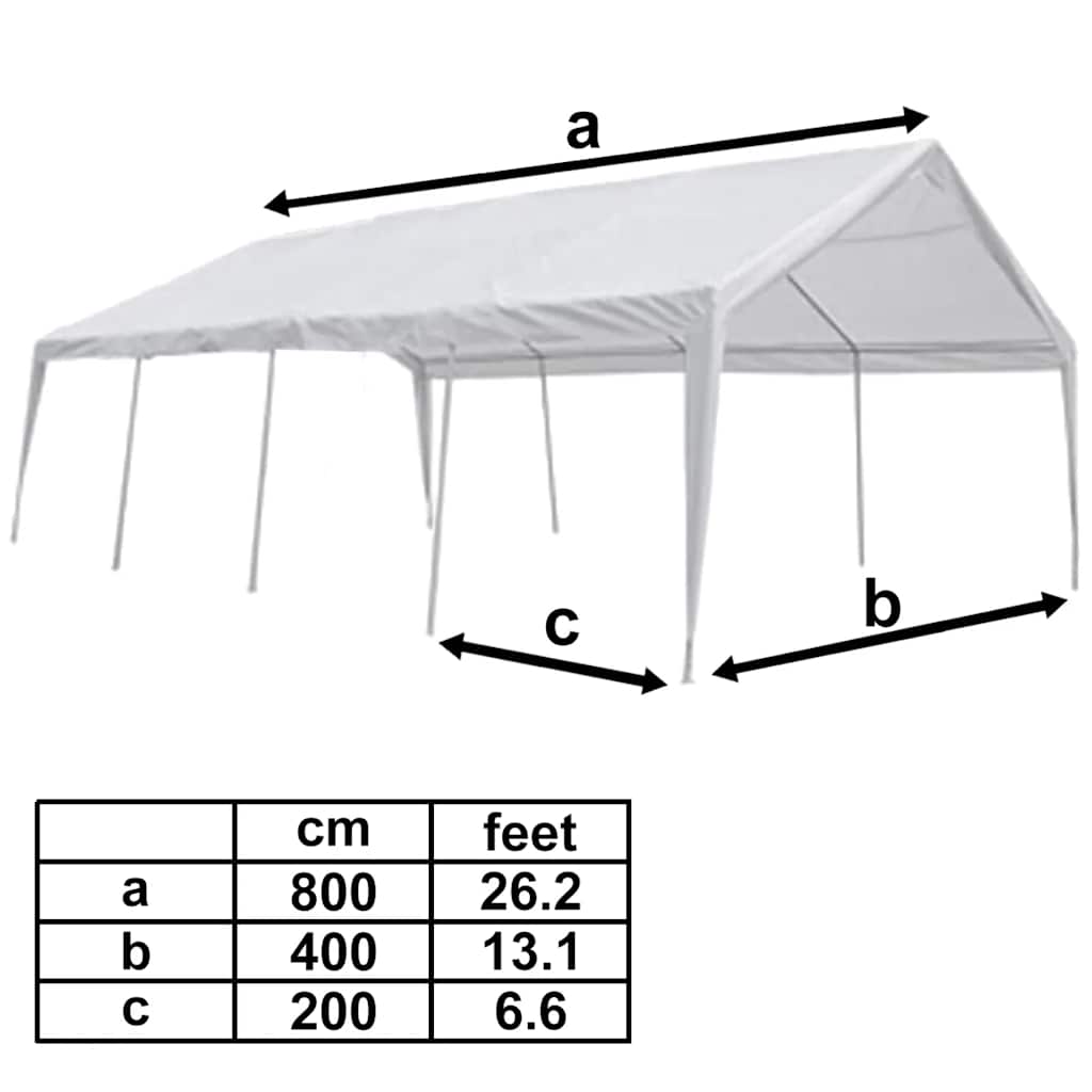 Pavillon Weiß 8 x 4 m