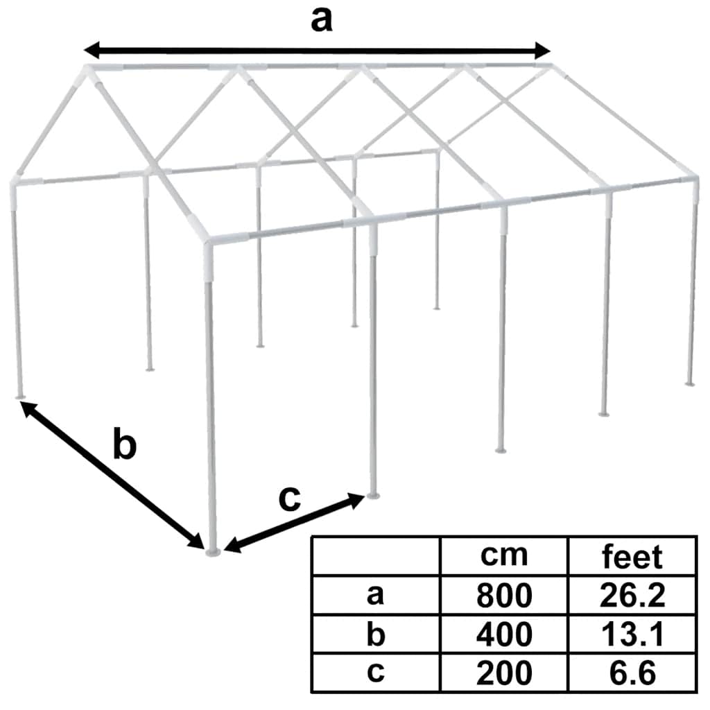 Pavillon Weiß 8 x 4 m