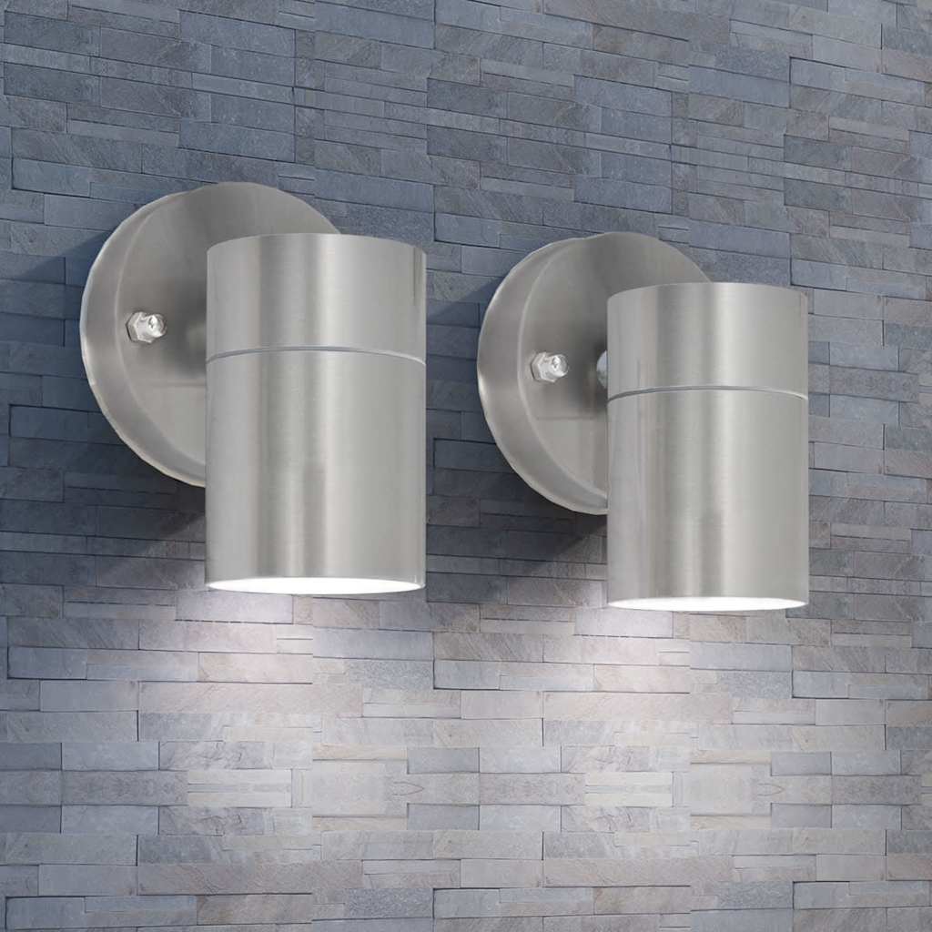 Outdoor LED-Wandleuchten 2 Stk. Edelstahl Abwärtsstrahlend
