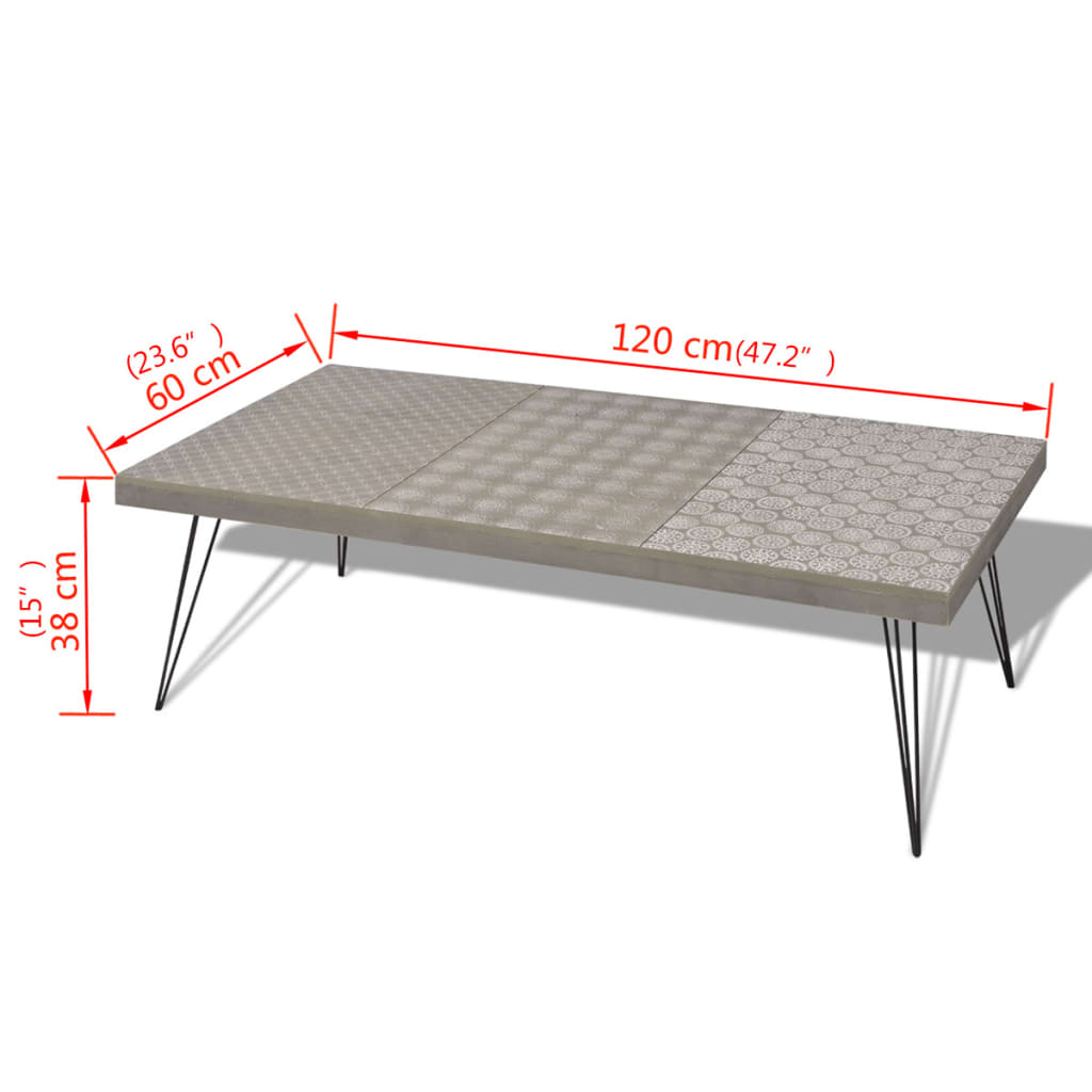 Couchtisch 120x60x38 cm Grau