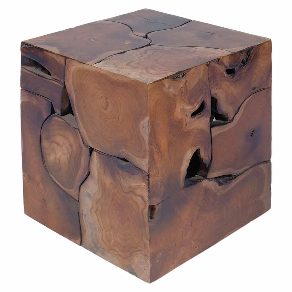 Hocker Braun 40x40x45 cm Massivholz Teak