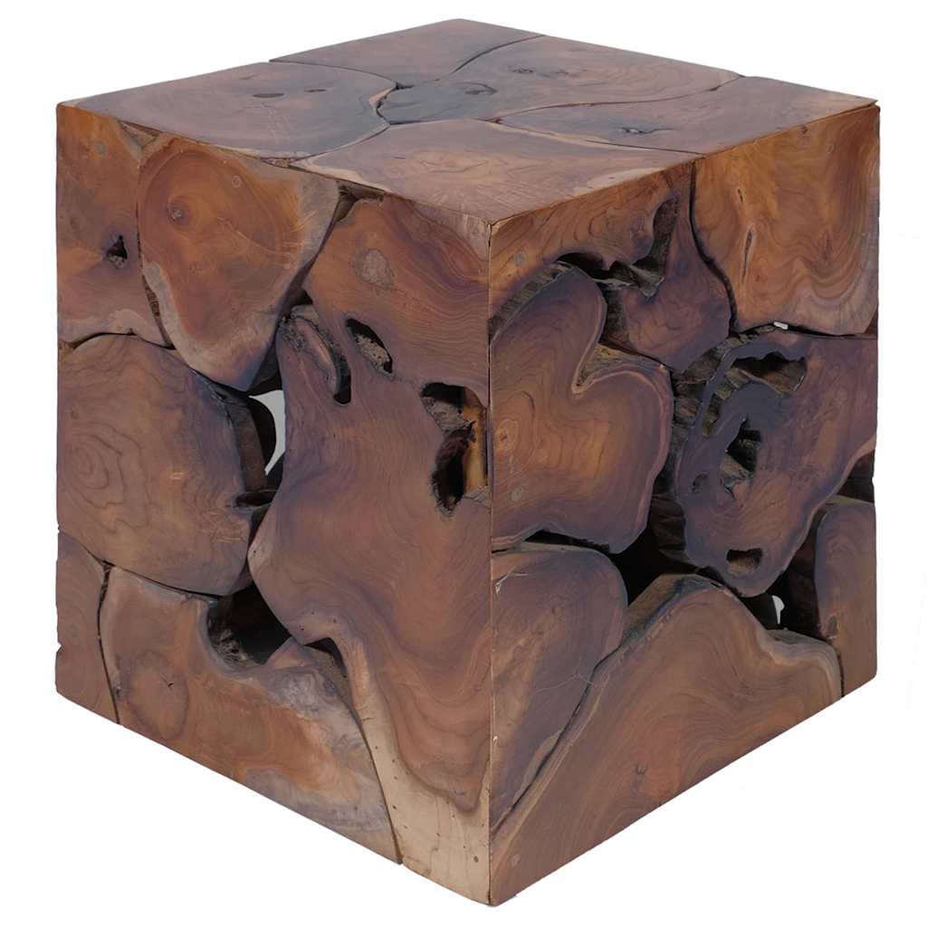 Hocker Braun 40x40x45 cm Massivholz Teak