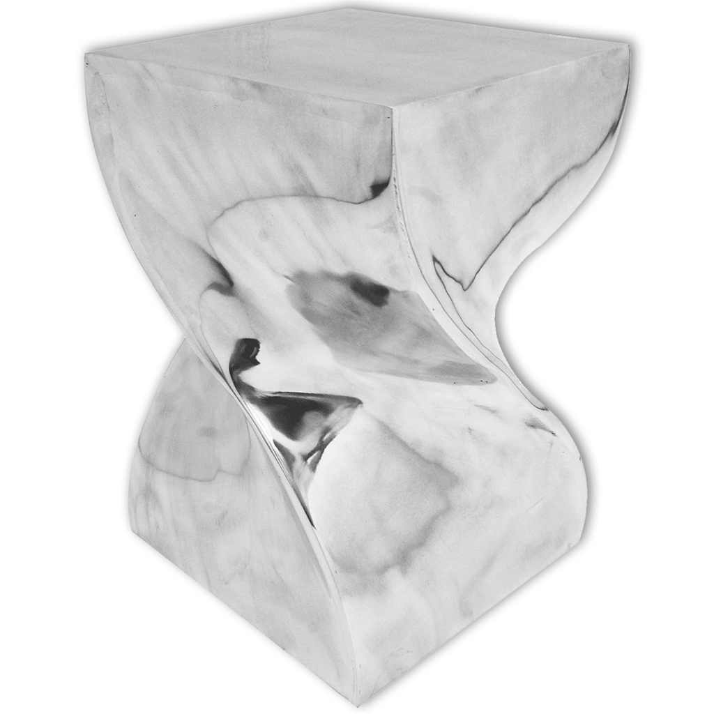 Hocker/Beistelltisch Verdrehte Form Silbern Aluminium