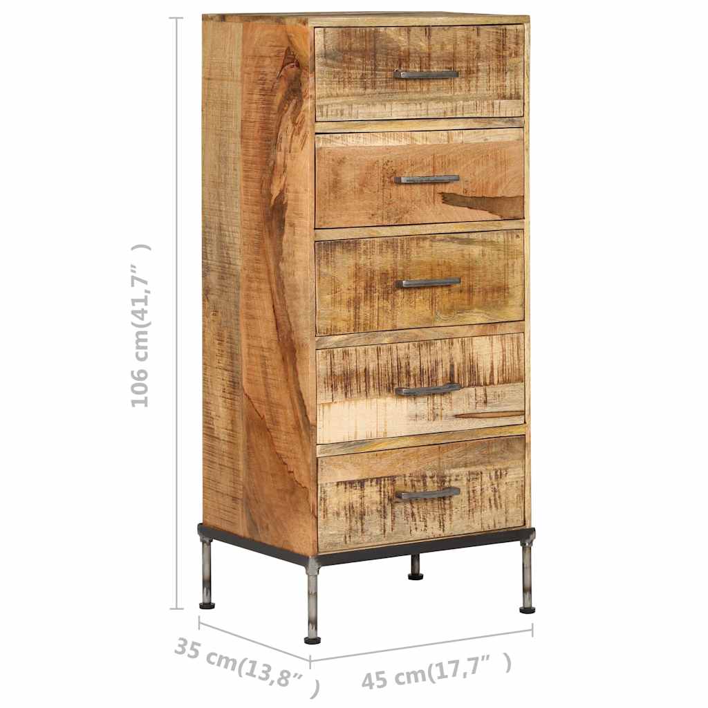 Kommode 45x35x106 cm Massivholz Mango