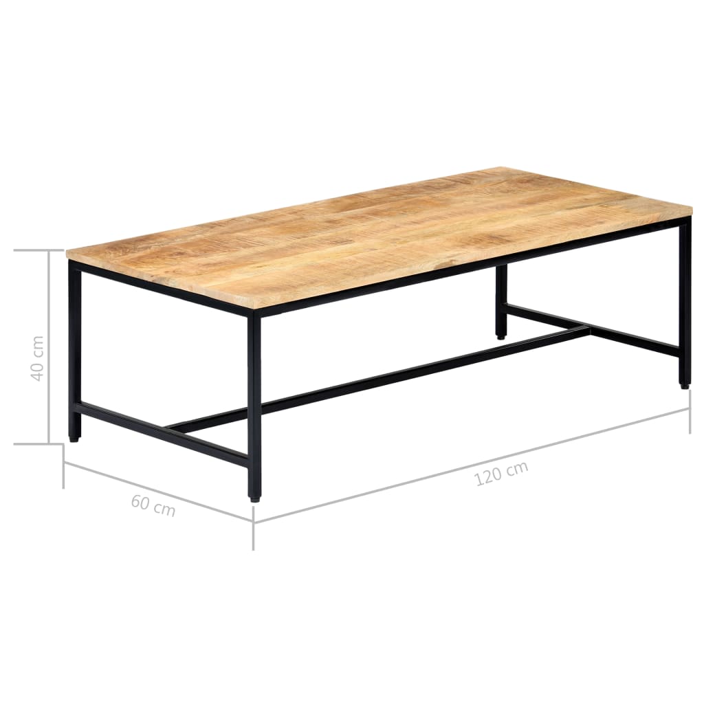 Couchtisch 120x60x40 cm Raues Mangoholz