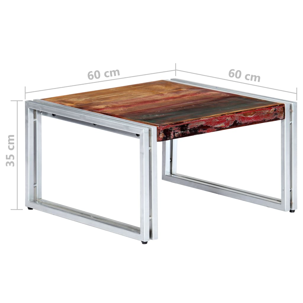Couchtisch 60x60x35 cm Altholz Massiv