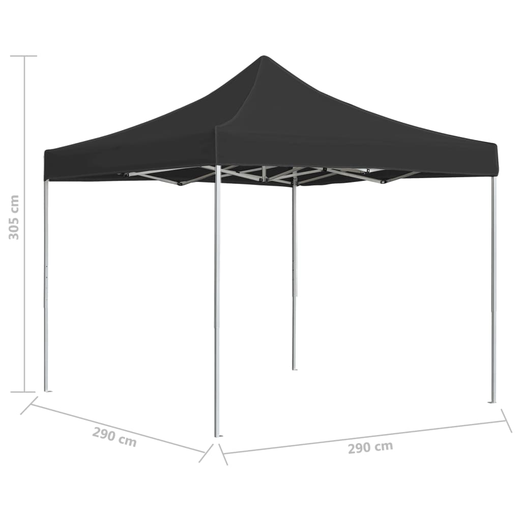 Tente de fête professionnelle pliable aluminium 3x3 m anthracite