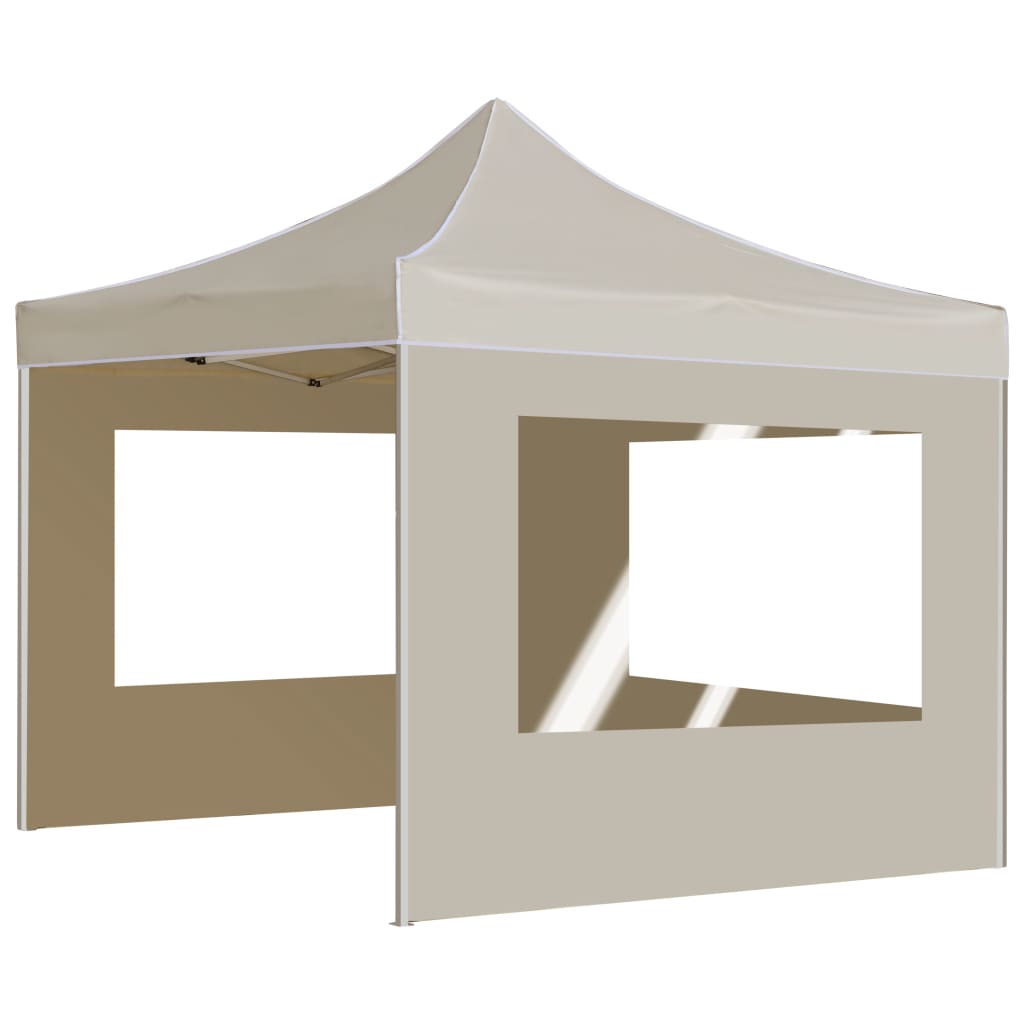 Tente de fête professionnelle pliable avec parois en aluminium 3x3 m crème