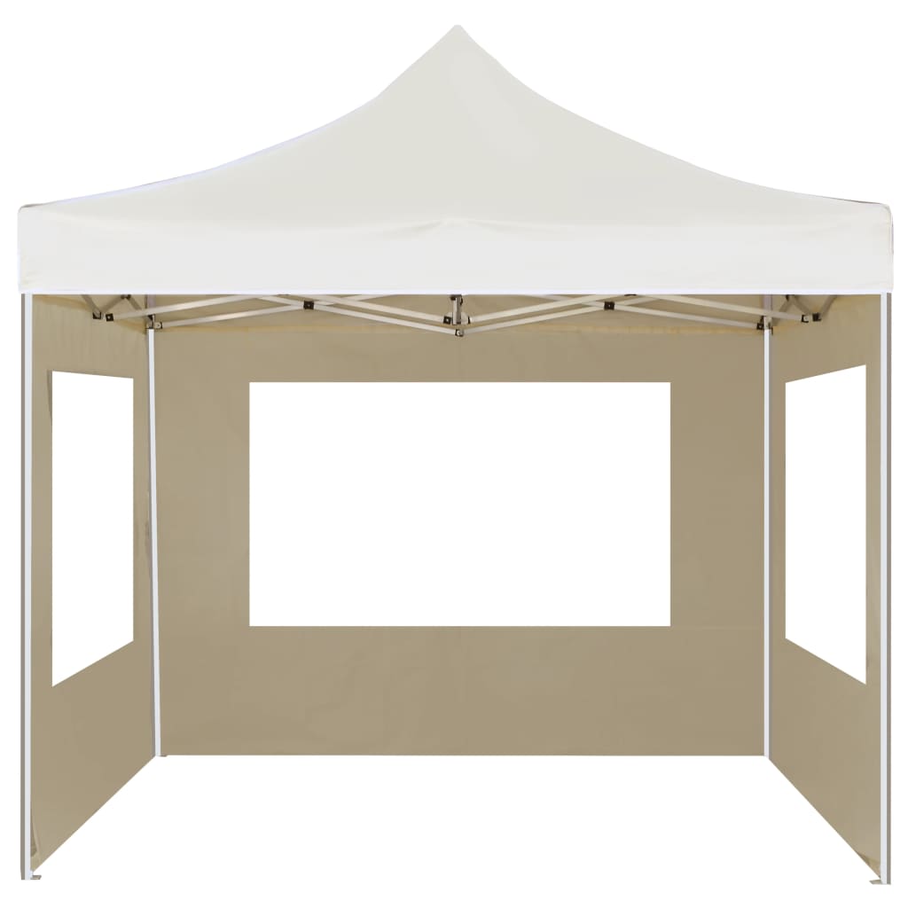 Tente de fête professionnelle pliable avec parois en aluminium 3x3 m crème