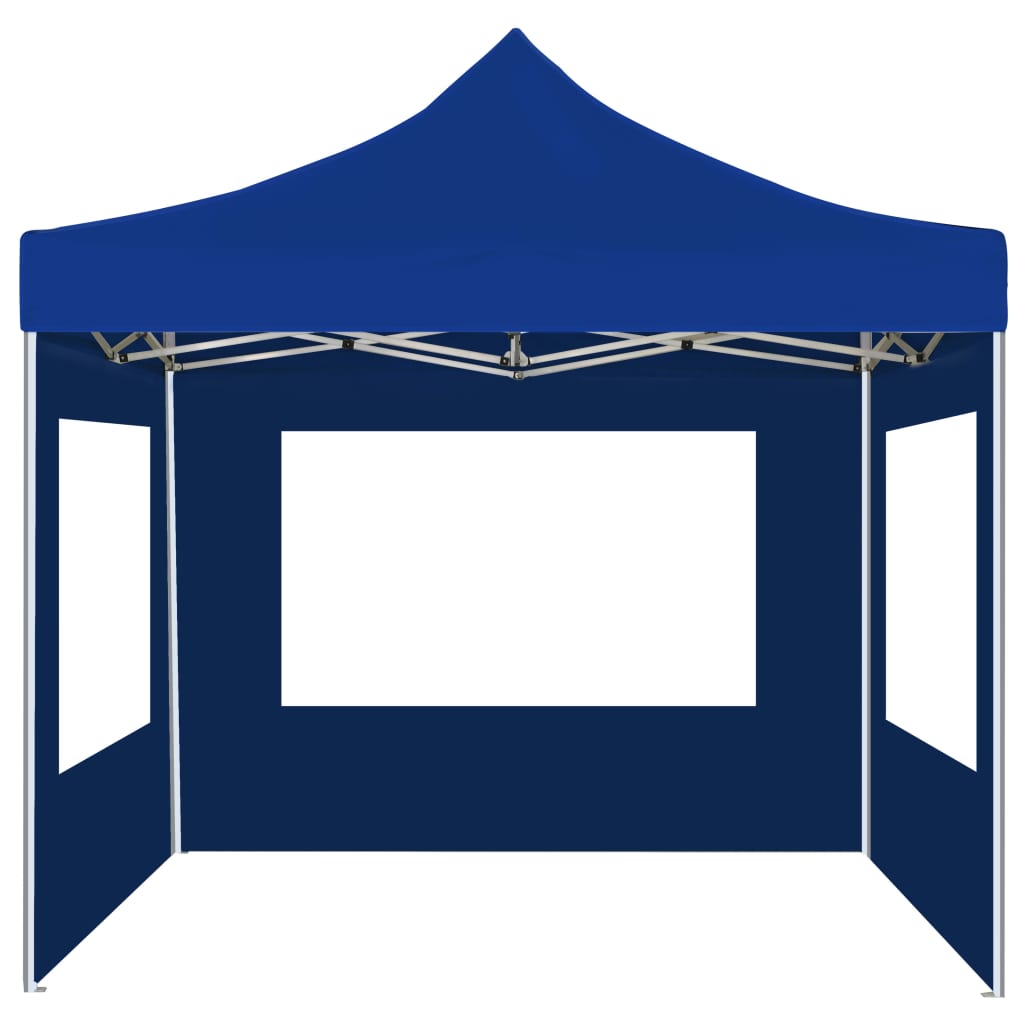 Profi-Partyzelt Faltbar mit Wänden Aluminium 3x3 m Blau
