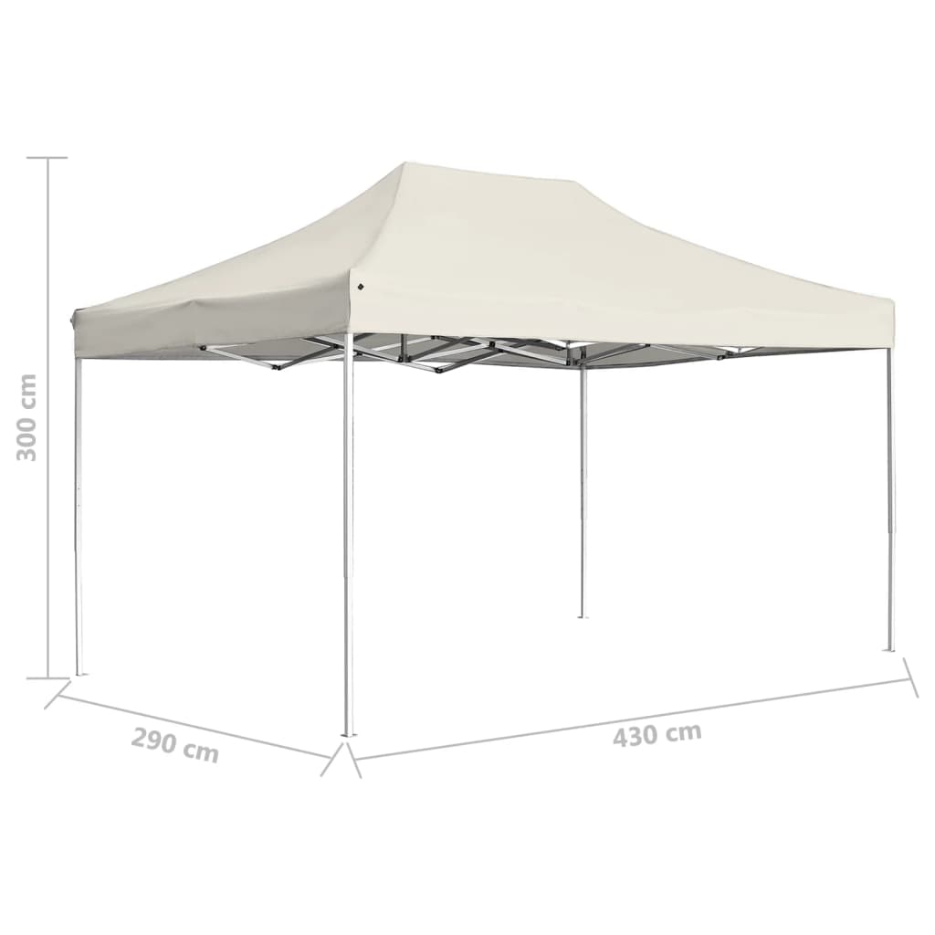 Tente de fête professionnelle pliable en aluminium 4,5x3 m crème