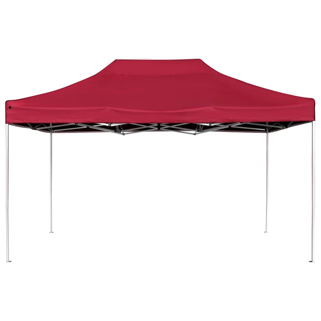 Tente de fête professionnelle pliable en aluminium 4,5x3 m rouge vin