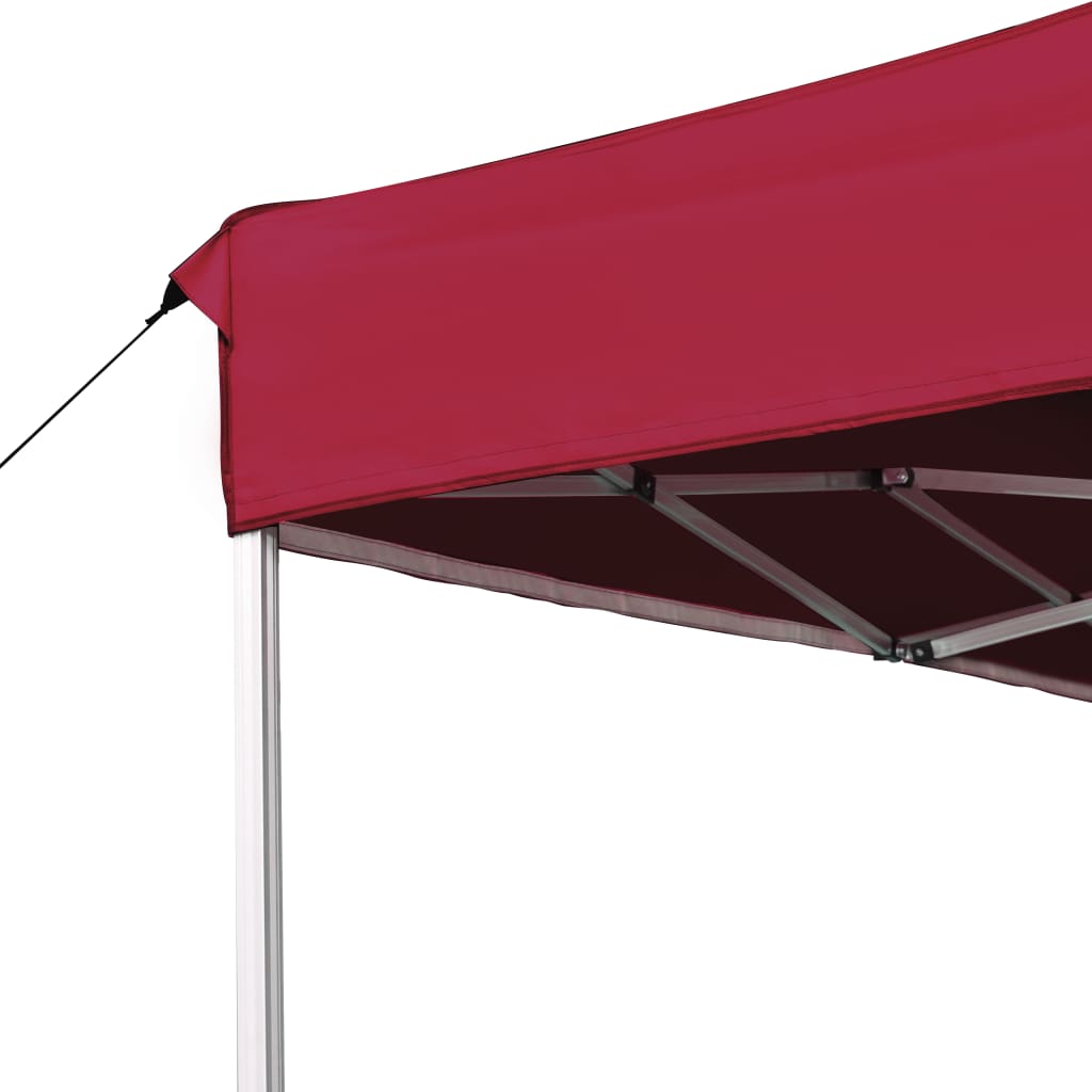 Tente de fête professionnelle pliable en aluminium 4,5x3 m rouge vin