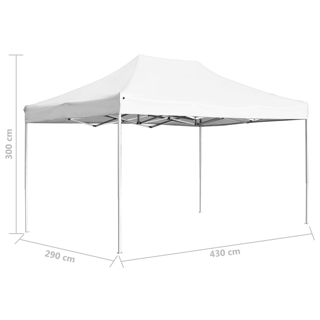 Tente de fête professionnelle pliable aluminium 4,5x3 m blanc