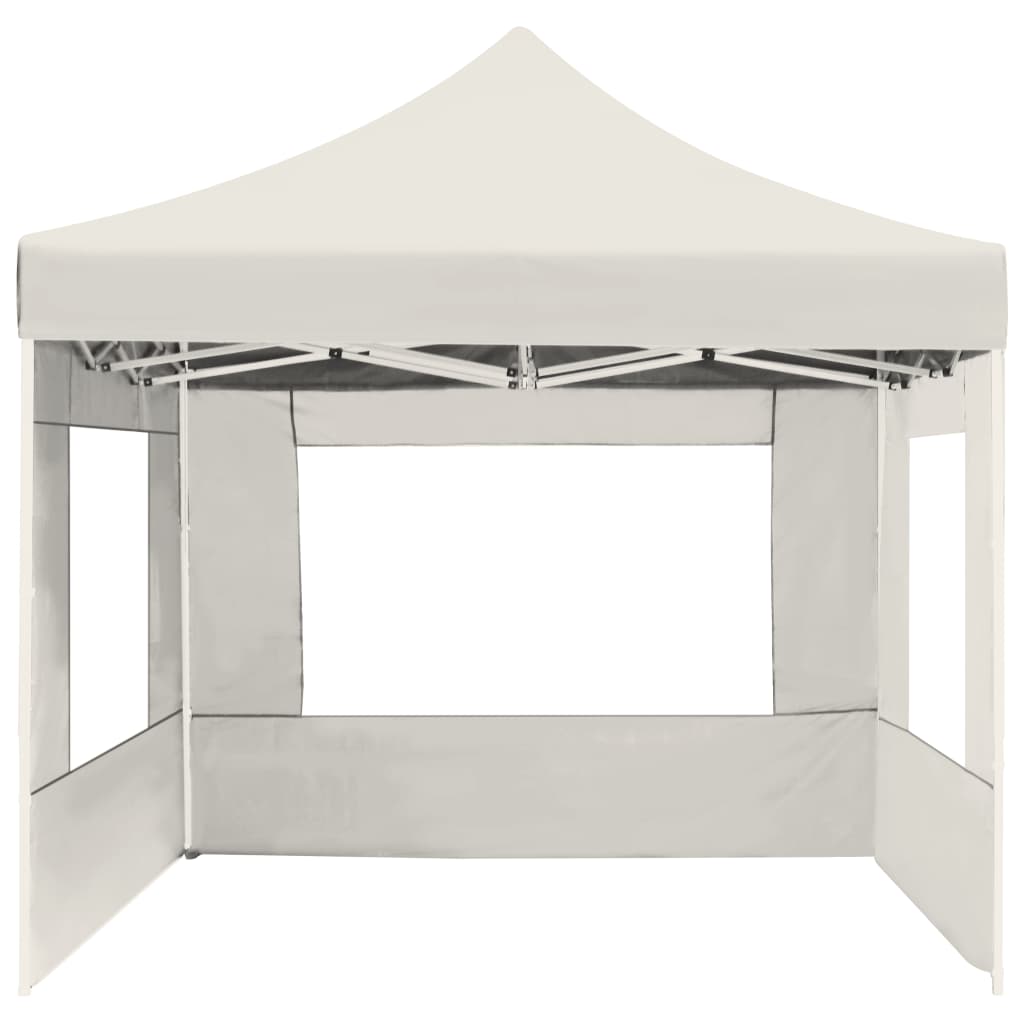 Tente de fête professionnelle pliable avec parois en aluminium 4,5x3 m crème