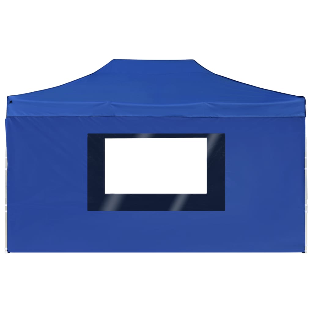 Tente de fête professionnelle pliable avec parois aluminium 4,5x3 m bleu