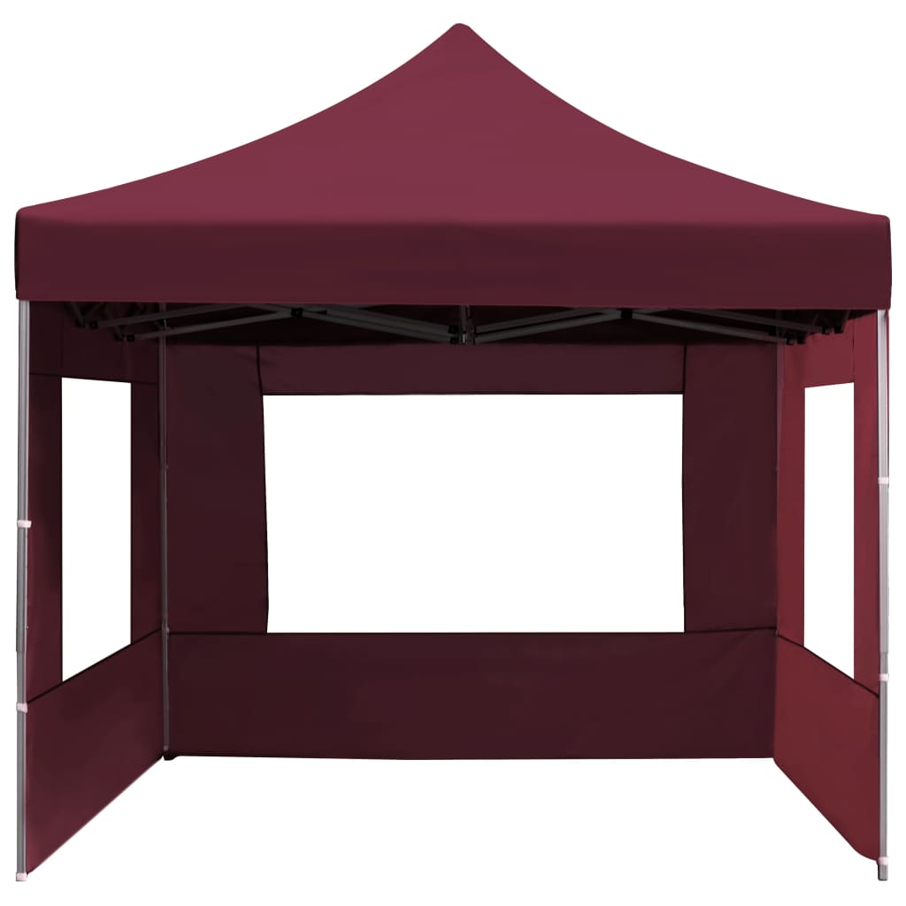 Tente de réception professionnelle pliable avec parois en aluminium 4,5x3m rouge vin