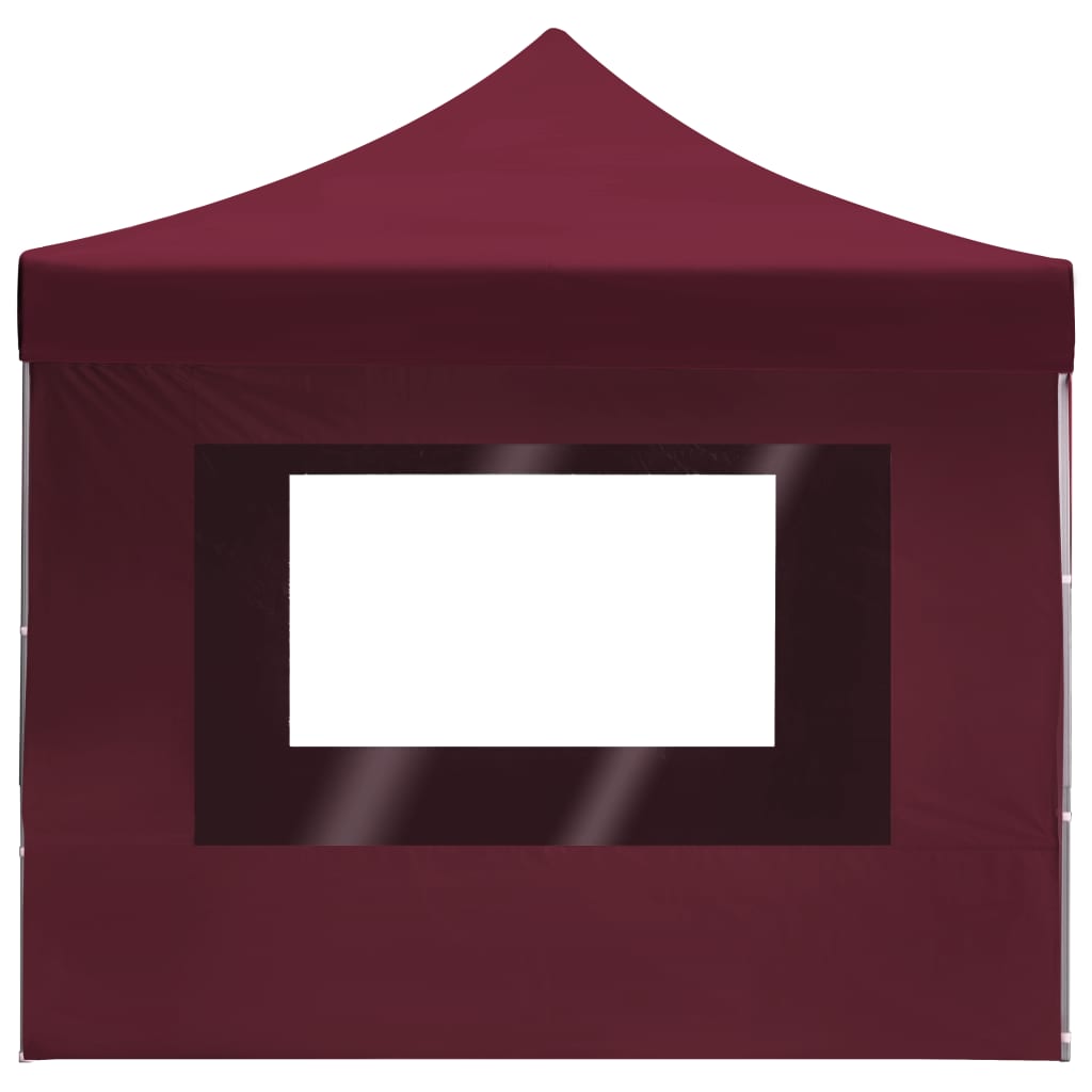 Tente de réception professionnelle pliable avec parois en aluminium 4,5x3m rouge vin