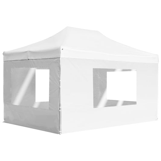 Tente de fête professionnelle pliable avec parois aluminium 4,5x3m blanc